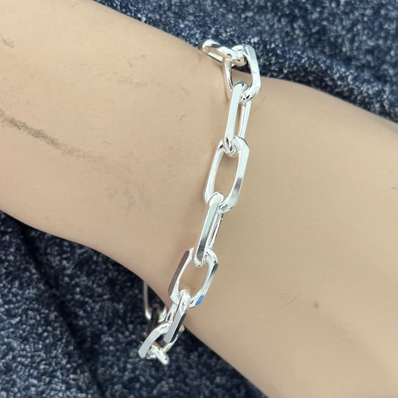 925 ITALY Sterling Silver Knife Cut 8.3mm Anchor Chain Men's Bracelet - Picture 3 of 5